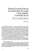 Densité de main-d oeuvre et construction de routes à bon compte: une étude de cas