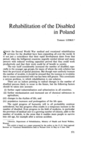 Rehabilitation of the disabled in Poland