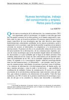 Nuevas tecnologías, trabajo del conocimiento y empleo: retos para Europa