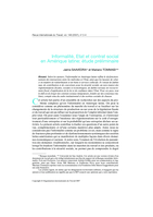 Informalité, Etat et contrat social en Amérique latine: étude préliminaire