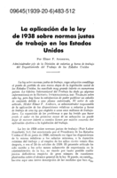 La aplicación de la ley de 1938 sobre normas justas de trabajo en los Estados Unidos