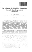 La technique de l'équilibre économique: son rôle dans la prospérité américaine