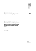 The impact of the economic and financial crisis on youth employment: measures for labour market recovery in the European Union, Canada and the United States