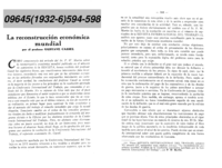 La reconstrucción económica mundial