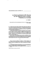 La théorie générale de M. Keynes sur les rapports entre l'emploi, l'intérêt et la monnaie
