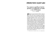 Los seguros sociales en la Argentina, en el Brasil, en Chile y en el Uruguay: I