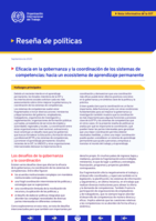 Eficacia en la gobernanza y la coordinación de los sistemas de competencias: hacia un ecosistema de aprendizaje permanente