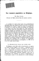 Les vacances populaires en Belgique