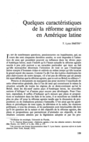 Quelques caractéristiques de la réforme agraire en Amérique latine