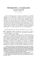 Readaptación y reconstrucción en la U.R.S.S.