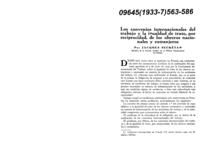 Los convenios internacionales del trabajo y la igualdad de trato, por reciprocidad, de los obreros nacionales y extranjeros