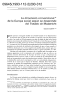 La dimensión convencional de la Europa social según se desprende del Tratado de Maastricht