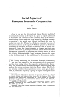 Social aspects of European economic co-operation