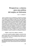 Perspectivas y criterios para una política del empleo en Indonesia