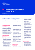 Country policy responses Timor-Leste: COVID-19 and the world of work