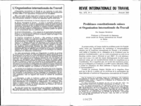 Problèmes constitutionnels suisses et Organisation internationale du Travail
