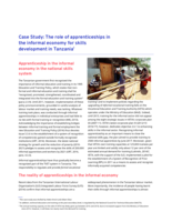 Case study: the role of apprenticeships in the informal economy for skills development in Tanzania
