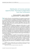 Distribution of income and job opportunities: normative judgements from four continents