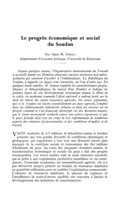 Le progrès économique et social du Soudan