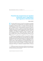 Potentiel des programmes de migration temporaire dans l'organisation des migrations internationales