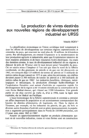 La production de vivres destinés aux nouvelles régions de développement industriel en URSS