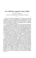 Les réformes agraires dans l'Inde
