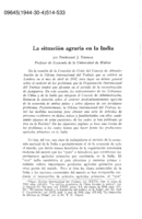 La situación agraria en la India