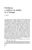 Problemas y políticas de empleo en el Senegal