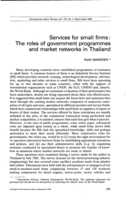 Services for small firms: the roles of government programmes and market networks in Thailand