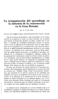 La reorganización del aprendizaje en la industria de la construcción en la Gran Bretaña