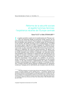 Réforme de la sécurité sociale et égalité hommes-femmes: l'expérience récente de l'Europe centrale