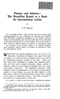 Finance and industry: the Macmillan report as a basis for international action