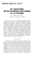 La reparación de los accidentes del trabajo en el Canadá