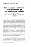 La encuestas económicas y la conciliación de los conflictos del trabajo