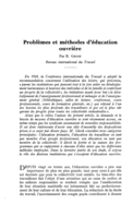Problèmes et méthodes d'éducation ouvrière