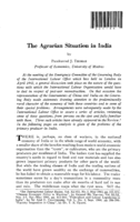 The agrarian situation in India