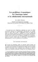Les problèmes économiques de l'Amérique latine et la collaboration internationale