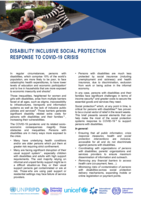 Disability inclusive social protection response to COVID-19 crisis