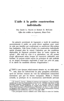L'aide à la petite construction individuelle