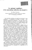 Le patronat scandinave et les conventions collectives du travail: I