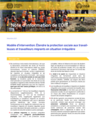 Modèle d'intervention: étendre la protection sociale aux travailleuses et travailleurs migrants en situation irrégulière