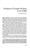 Problems of younger workers in the USSR