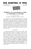 Problèmes de reconstruction sociale et économique en Norvège