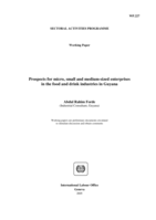 Prospects for micro, small and medium-sized enterprises in the food and drink industries in Guyana