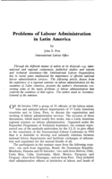 Problems of labour administration in Latin America