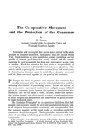 The co-operative movement and the protection of the consumer