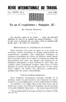 Un an d'expérience française: II