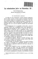 La colonisation juive en Palestine: II