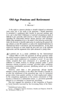 Old-age pensions and retirement