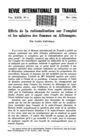 Effets de la rationalisation sur l'emploi et les salaires des femmes en Allemagne